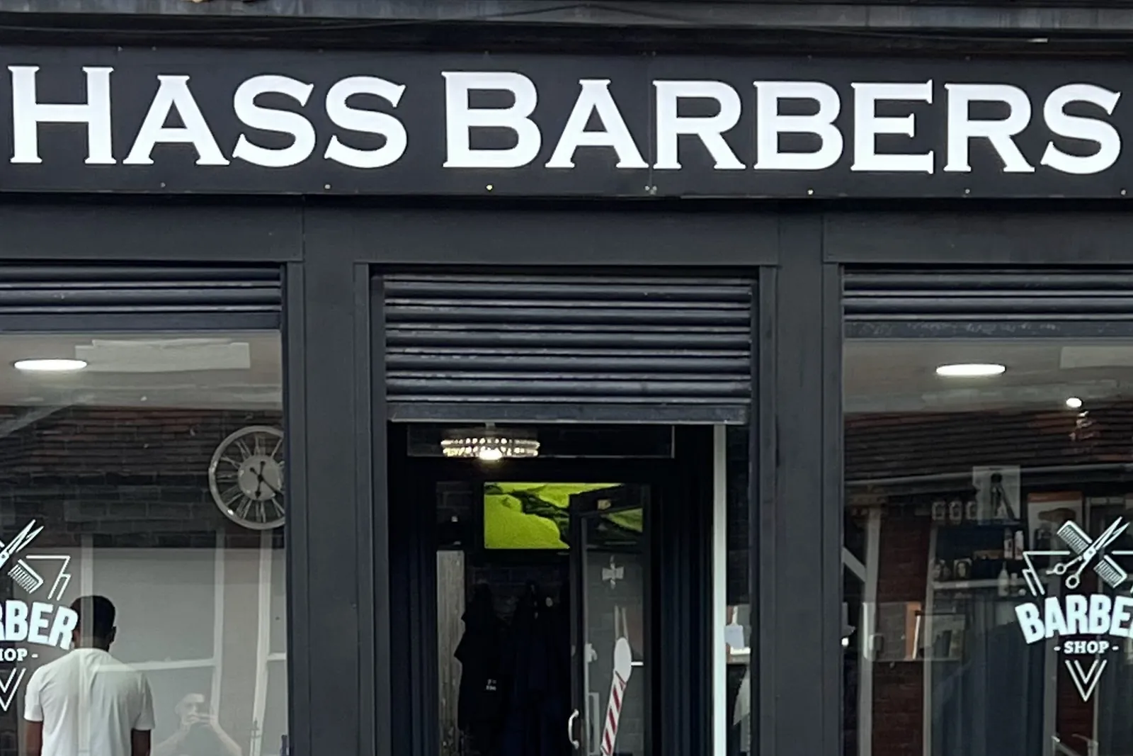 The Hass Barbers shopfront on Nuns Moor Road